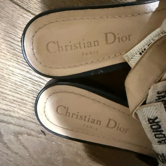 Dior Black and Cream Slingback Heels - Picture 6 of 10